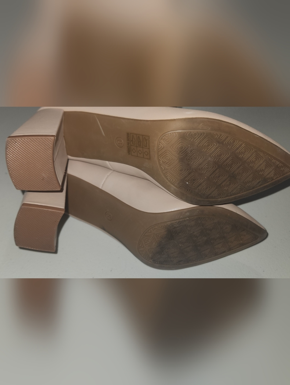 Dream Pairs Pointed Toe Nude Shade Women's Pumps Block Heels Size 8 - Picture 10 of 10